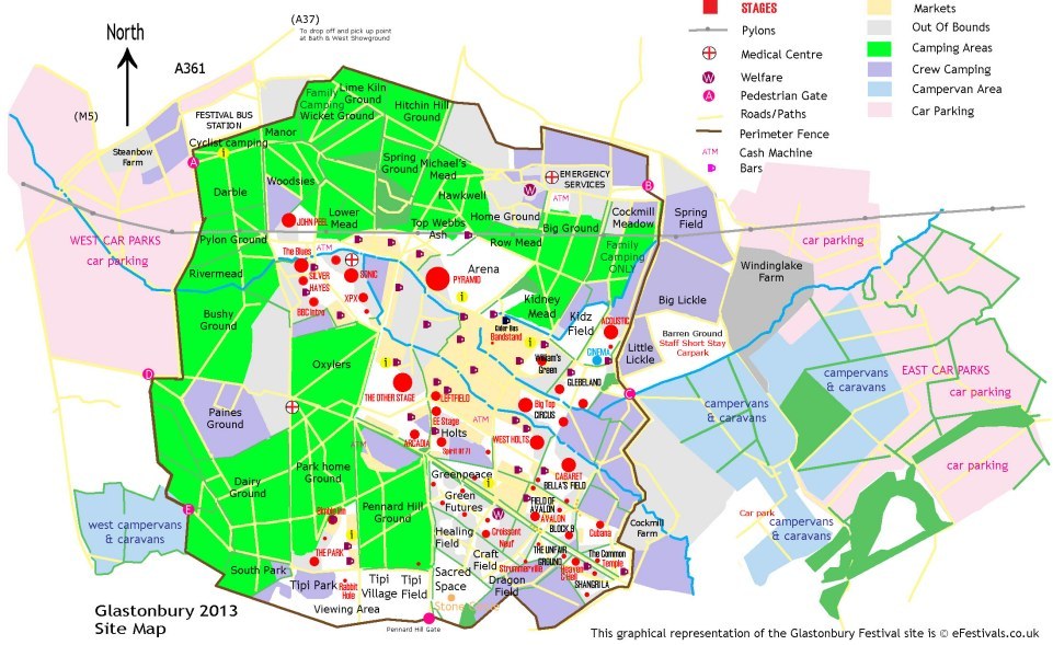 Glastonbury Site Map 2013