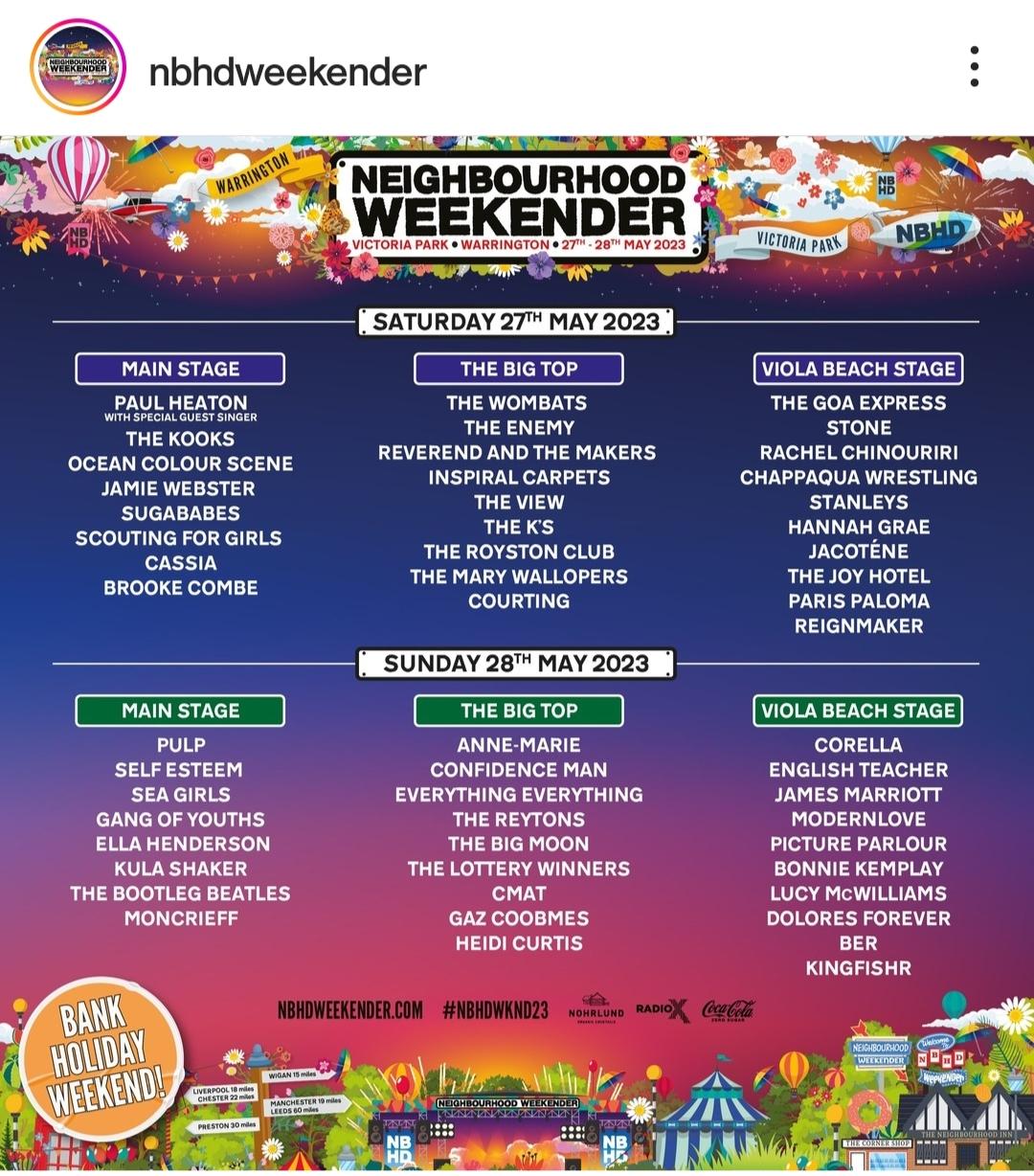 Neighbourhood Weekender 2023 - other UK festivals - Festival Forums
