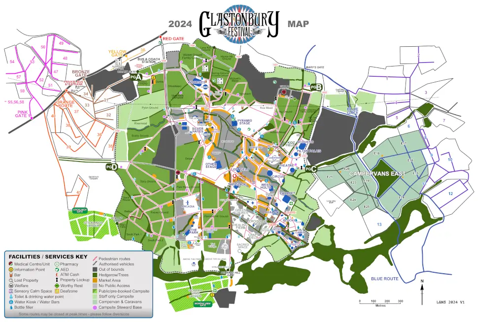 Glastonbury Festival 2024 Full Map