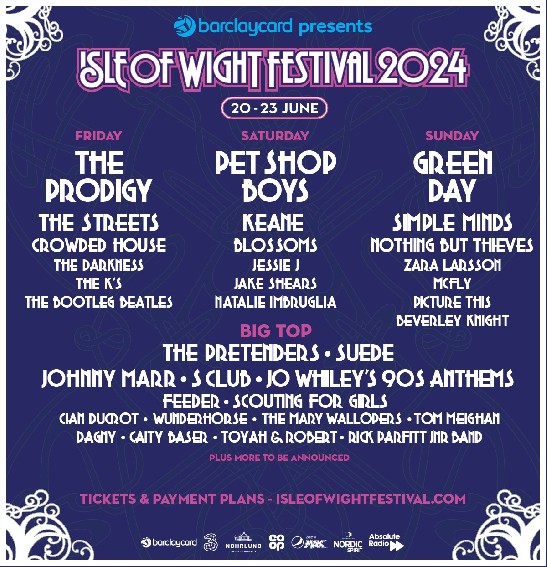 Latest poster for the Isle of Wight Festival 2024