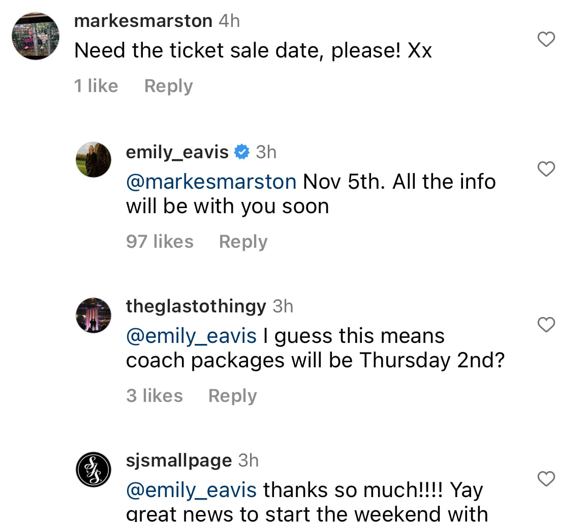 Emily Eavis Reveals Glastonbury 2024 Ticket Release Date In Instagram Message